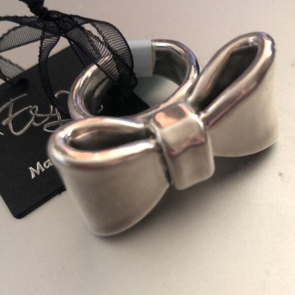 E&L Israel Sterling Silver Electroform Bow Ring Sz.6-6.5 - Picture 6 of 16
